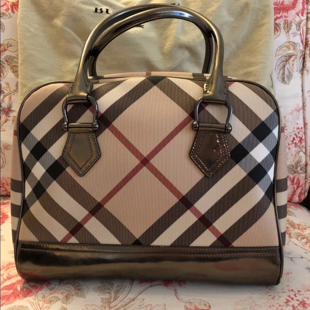 Burberry Nova Check Tote/Bowling Bag - Picture 2 of 8